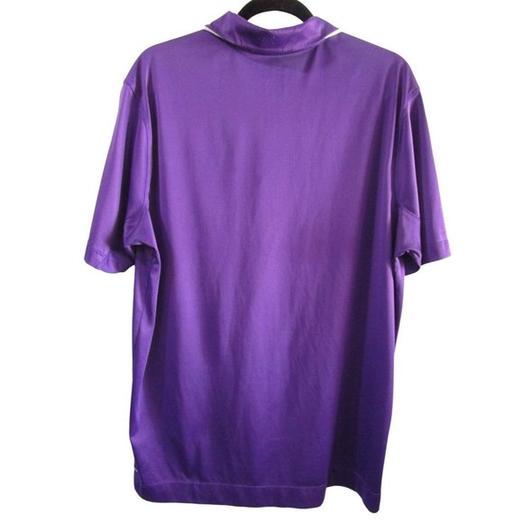 Nike Dri Fit LSU Tigers Purple Yellow Primary Logo Polo Mens Large EUC - Picture 2 of 11
